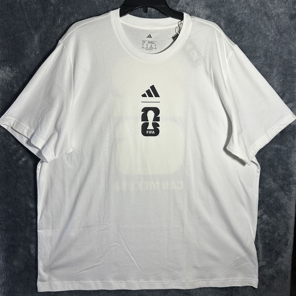 Adidas Mens Size 2XL White FIFA World Cup 26 Match Ball Graphic T Shirt